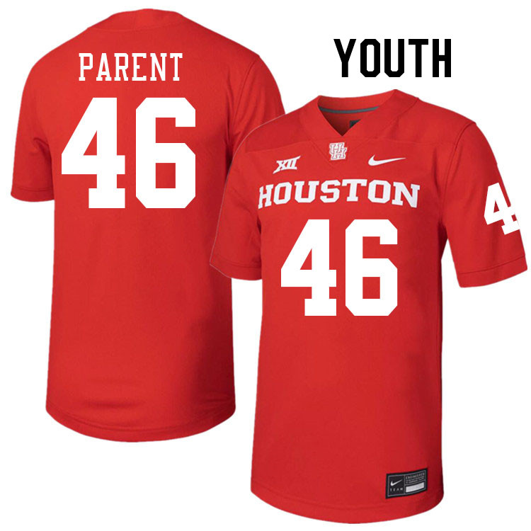 Youth #46 Pierson Parent Houston Cougars College Football Jerseys Stitched-Red